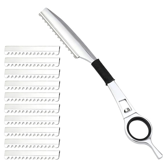 Hair with 10 Blades, 6.74 in Metal Hair Texturizing Thinning, Rotating Handle, Ergonomic Grip, Blade Comb for Salon, Home