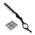 thumbnail image 1 of Hair Razors For Cutting Hair 6.89",Professional Hair Styling Thinning Texturizing Cutting Razor with Replacement Hair Razor Blades,Ideal for Salon/Home -11PCS Black, 1 of 12
