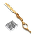 thumbnail image 1 of Hair Razors For Cutting Hair, Professional Hair Styling Razor with Replacement Stainless Steel Blades for Salon/Home -11PCS Gold, 1 of 12