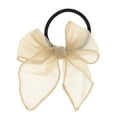 thumbnail image 1 of Unique Bargains 1 Pc Solid Color Bow Ribbon Hair Elastic Band for Home Light Coffee Color, 1 of 5