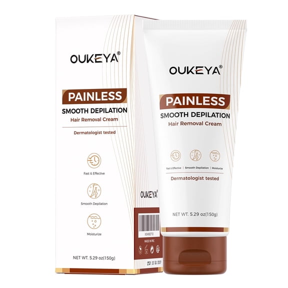 OUKEYA Depilatory Hair Removal Cream for Sensitive Skin, 5.29 oz, for Legs, Arms, Underarms & Bikini Area