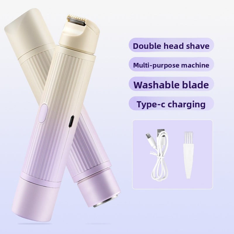 Hair Removal Device for Women, Dual-Head Shaver, Private Area Pubic Hair Trimmer, Electric Hair Removal Razor, Unisex Hair Removal Tool