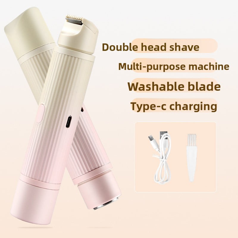 Hair Removal Device for Women, Dual-Head Shaver, Private Area Pubic Hair Trimmer, Electric Hair Removal Razor, Unisex Hair Removal Tool