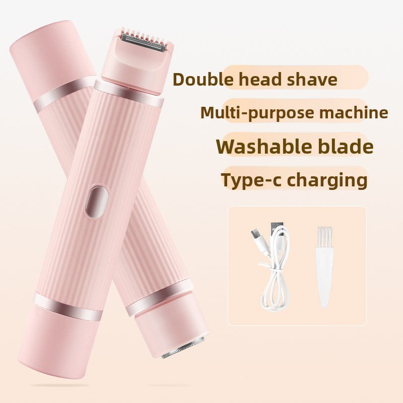 Hair Removal Device for Women, Dual-Head Shaver, Private Area Pubic Hair Trimmer, Electric Hair Removal Razor, Unisex Hair Removal Tool