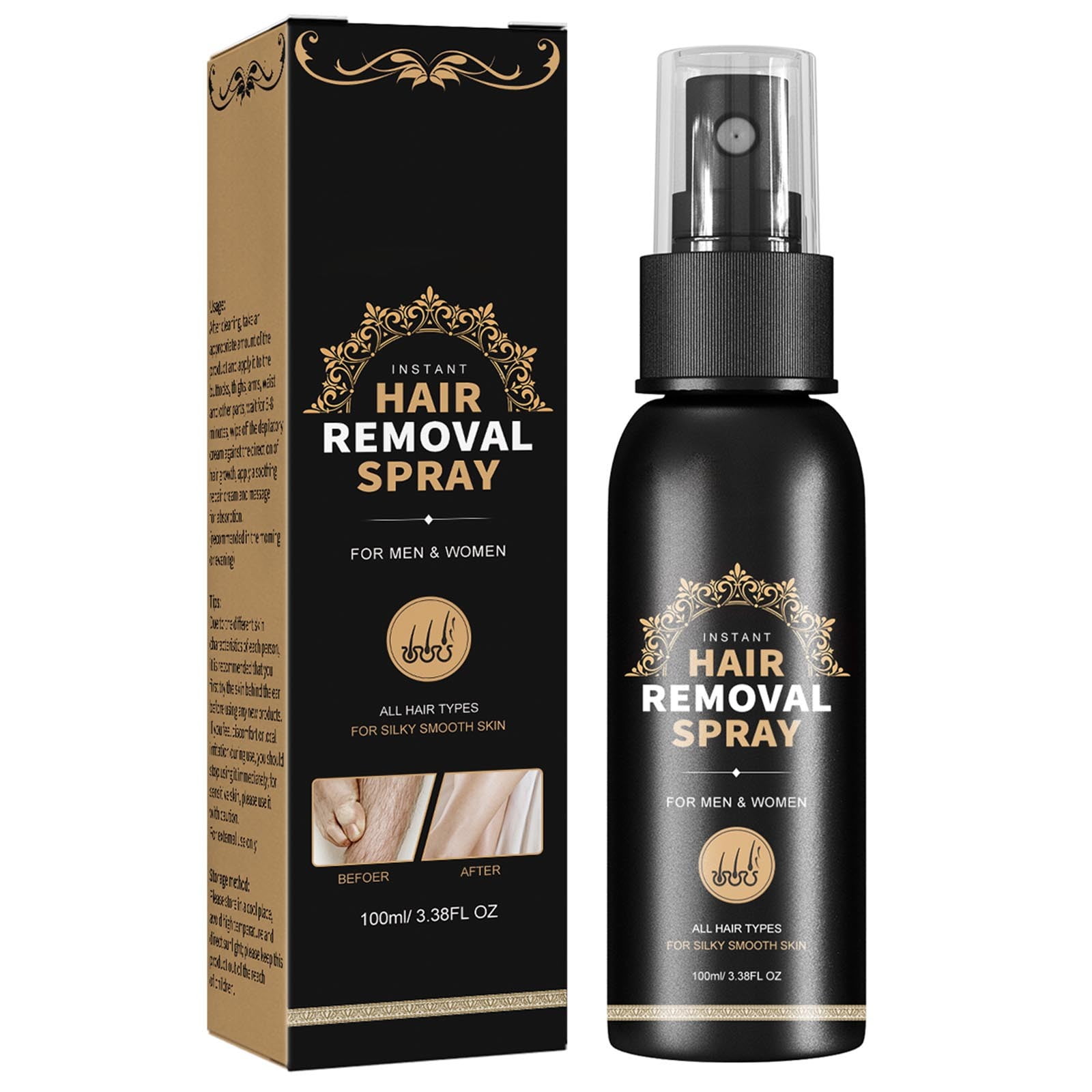 Hair Removal Spray Whole Body Mild Depilatory 100ml In Private Area