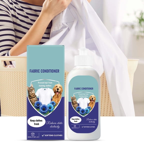 Hair Repellent Fabric Softener 3.38oz Liquid Laundry Fabric Conditioner Softens Clothes Locks Fresh Reduces Pet Hair Attachment On Garments