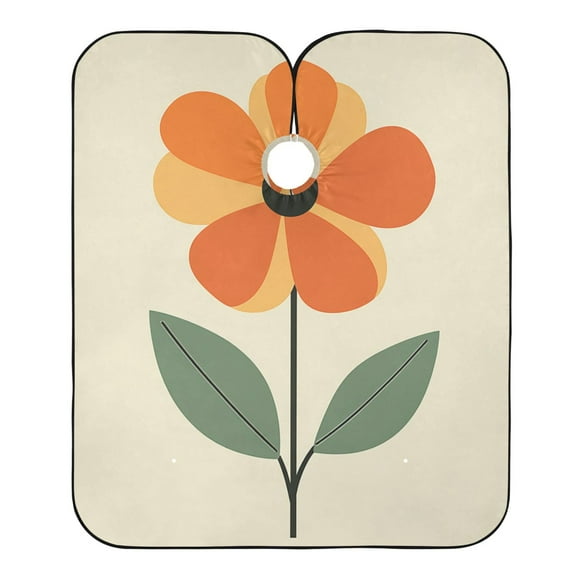 "Hair-Resistant" Barber Cape: Your Shield Against Stray Strands. An Orange Flower