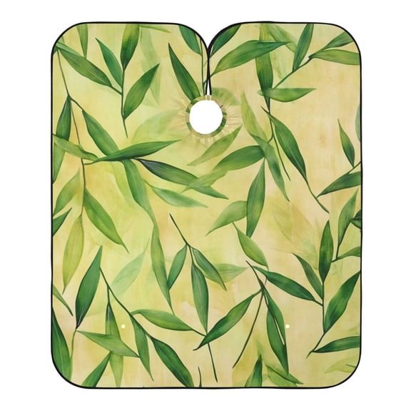 "Hair-Resistant" Barber Cape: Your Shield Against Stray Strands. Beautiful Bamboo Leaf