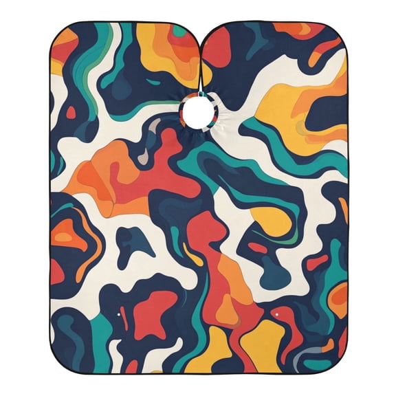 "Hair-Resistant" Barber Cape: Your Shield Against Stray Strands. Irregular Colorfu Spots