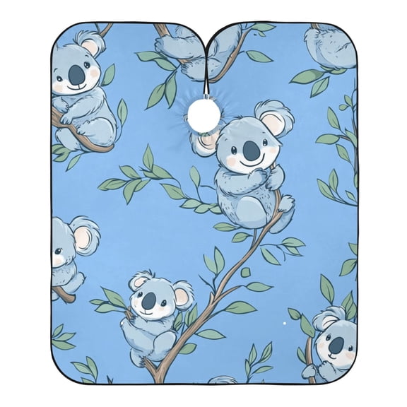"Hair-Resistant" Barber Cape: Your Shield Against Stray Strands. Lovely Cartoon Blue Koalas