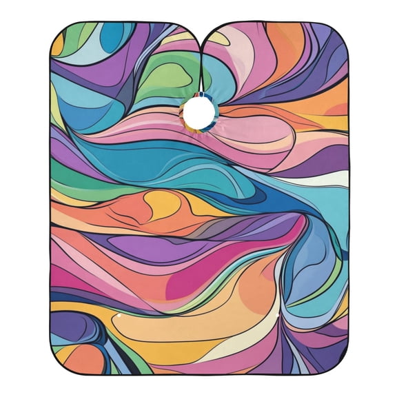 "Hair-Resistant" Barber Cape: Your Shield Against Stray Strands. Pastel Color Lines