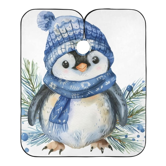 "Hair-Resistant" Barber Cape: Your Shield Against Stray Strands. Penguins Wearing Hats