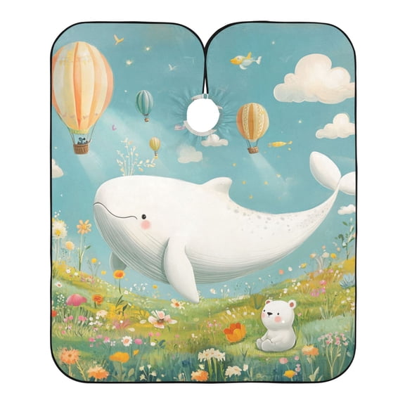 "Hair-Resistant" Barber Cape: Your Shield Against Stray Strands. Whale and Bear