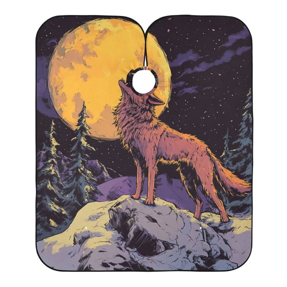 "Hair-Resistant" Barber Cape: Your Shield Against Stray Strands. Wolf Howling