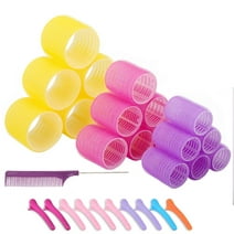 Hair Rollers, 29Pcs Self Grip Hair Rollers Curlers Set with Clips for Long Medium Short Thick Fine Thin Hair Volume