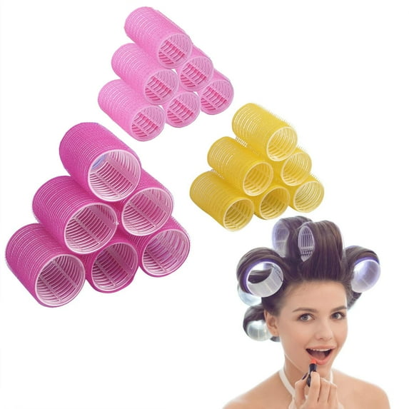 Hair Rollers For Long Hair & Short Hair - No Heat, Hair-friendly, Natural Effect, Includes 18 Rollers(2.5"and 0.6"diameter)
