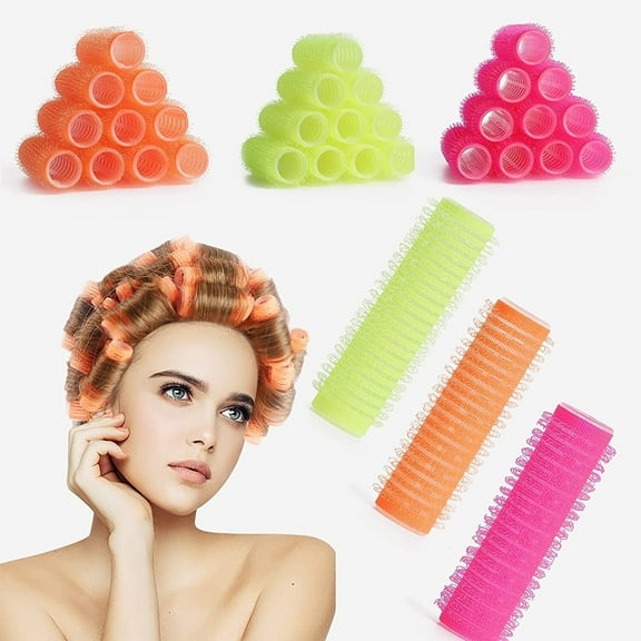 Hair Rollers, Self Grip Hair Curlers for Hair, Short Hair Roller Sets, No heat Salon Hairdressing Curlers Rollers for Women, Pack of 12 Small 0.6 Inch (Random Color)