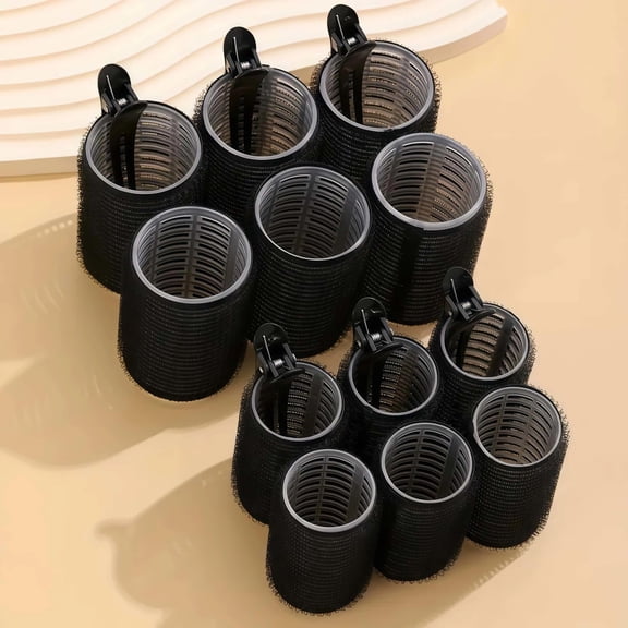 Hair Rollers Set - Self Grip Curlers Rollers Salon Hairdressing Holding DIY Hair Styling Curling Tools for Women Men(Black)