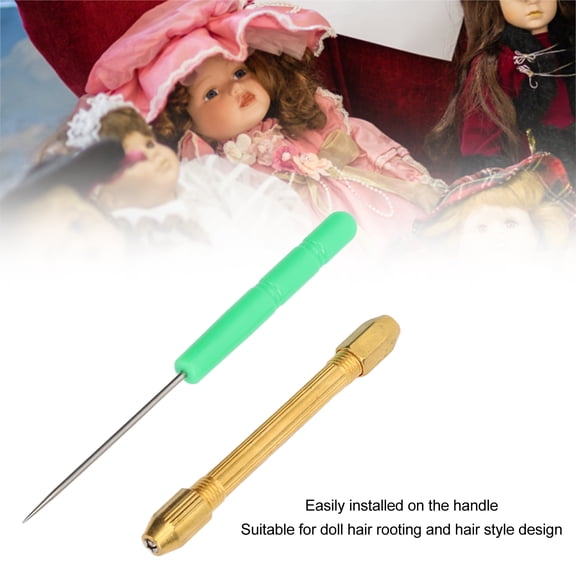 Hair Rooting Awl  Needle Set For Dolls, 0.6/0.8mm, Ergonomic Grip, Ideal For Doll Hair Repair  Styling