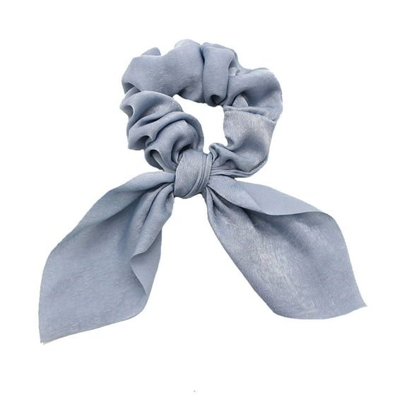 Hair Rope Solid Color Flower Hair Band Satin Fabric Streamer Large Rabbit Ears Hair Tie