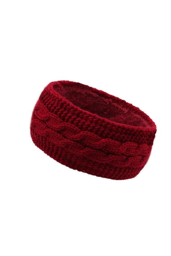 Winter Knitted Headband for Women Cozy Wool Blend Sports Headwrap with Ear Warmers