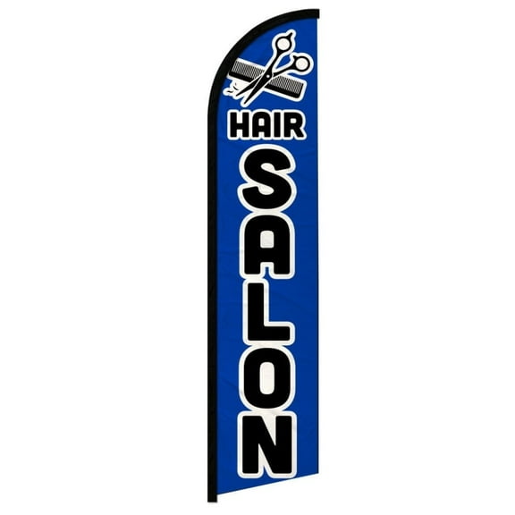 Hair Salon (Blue) Windless Banner Flag
