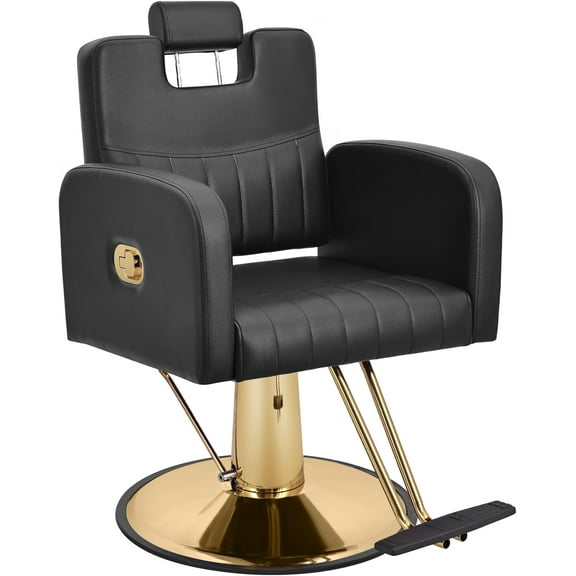 Hair Salon Chair for Hair Stylist,Professional Hydraulic Barber Chair with Widen Cushion, Removable Headrest, Reclining Styling Chair, Beuaty Salon&Spa Equipment for Men Women