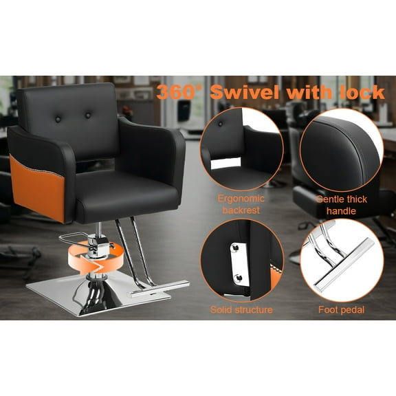 Hair Salon Chair, Stylist Chair with Heavy Duty Hydraulic Pump, 360 Degrees Rolling Swivel Hair Salon Chair, Beauty Salon Chair Equipment, Max Load Weight 330 Lbs Lorelo
