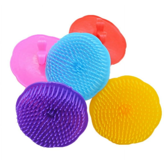 Hair Scalp Exfoliator Brush Dandruff Cleaning Brush, Flexible Scalp Massager Brush, Shower Scalp Shampoo Brush for Home, Office, Travel and Pets, 3 Pcs, Color Random, 3.15 Inches