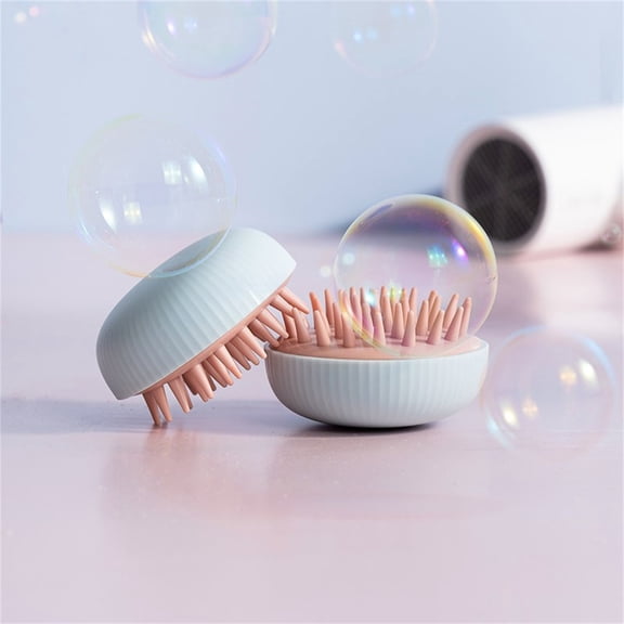 Massager Shampoo Brush with Long Flexible Silicone for Scalp Scrub Head Massage and Dandruff Removal Exfoliator for Gentle Hair Cleaning and Scalp Stimulation,2.95*1.57 inch,Blue