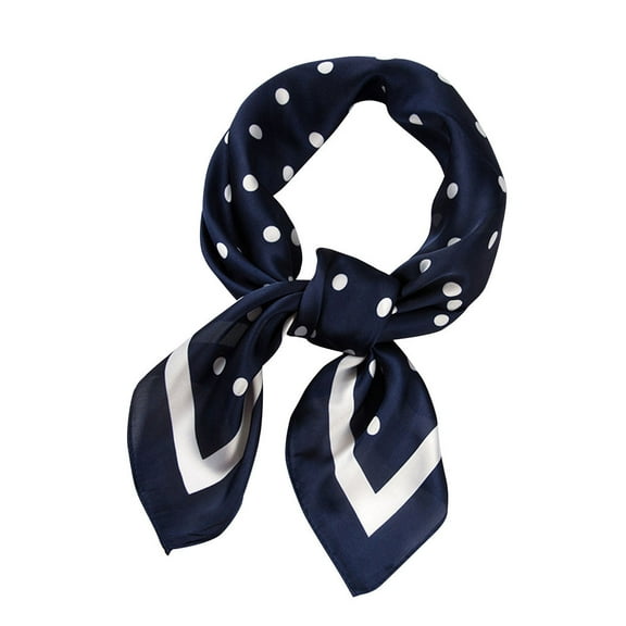 Hair Scarf! Audhol Women Polka Dot Square Scarf Ribbon Scarves Kerchief Neck Scarf 70X70Cm Bag Scarf Navy A