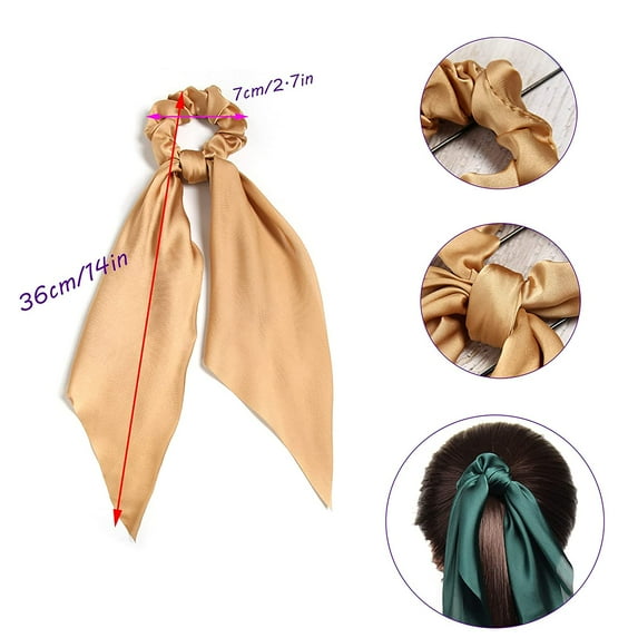 Hair Scarf Scrunchies for Women Plain Hair Bobbles Solid Color Fabric Scrunchy Elastic Hair Ties Ponytail Holder Hair Accessories (Bright Colors)