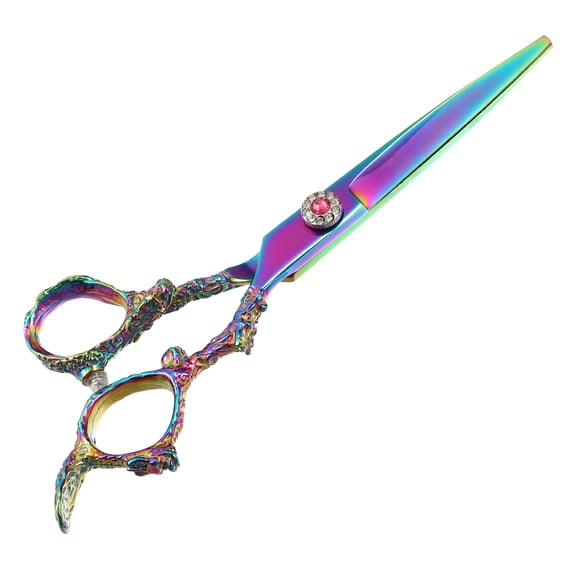 Unique Bargains Hair Scissors Hair Cutting Scissors Stainless Steel Hair Trimming Scissors 6.7" Long Multicolour