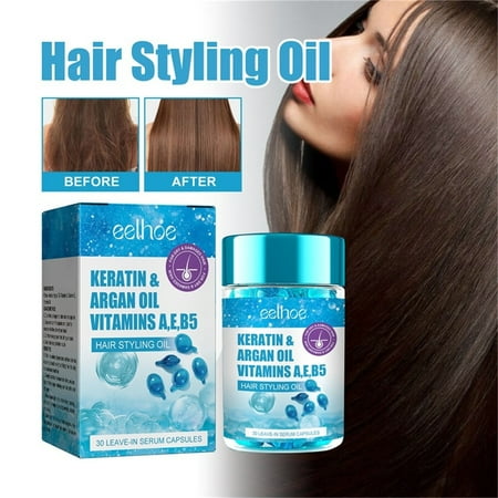Hair Serum, Hair Serum for Frizzy and Damaged Hair, Keratin Argan Oil Vitamins, Hair Serum for Hair Growth, Jojoba and Hair Oils, A, C, E, B5 - Leave-in Frizz Hair Serum 15ml