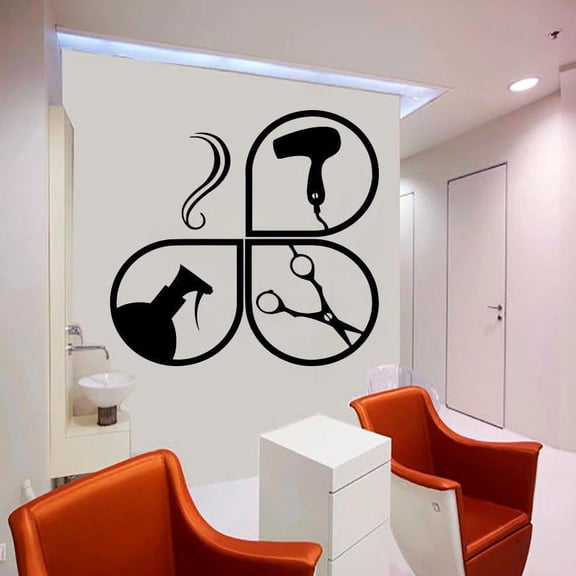 Hair Shop Wall Decal Door Window Vinyl Stickers Women Hairstyle Design Beauty Salon Interior Decoration Creatives Wallpaper 57x59cm