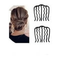 thumbnail image 1 of Hair Side Combs Black Vintage U Hair Pins Wedding Hair Tools Fork Clip French Hair Pin Updo Bun Hairstyle for Women Brides Bridesmaids 2PCS (Vintage Style Small), 1 of 5