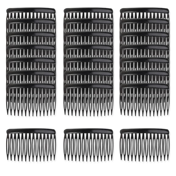 Hair Side Combs for Women Fine Thin Hair, 14 Teeth Decorative Hair Combs for Women Girls Bridal Wedding Veil (Black, Transparent and Orange)