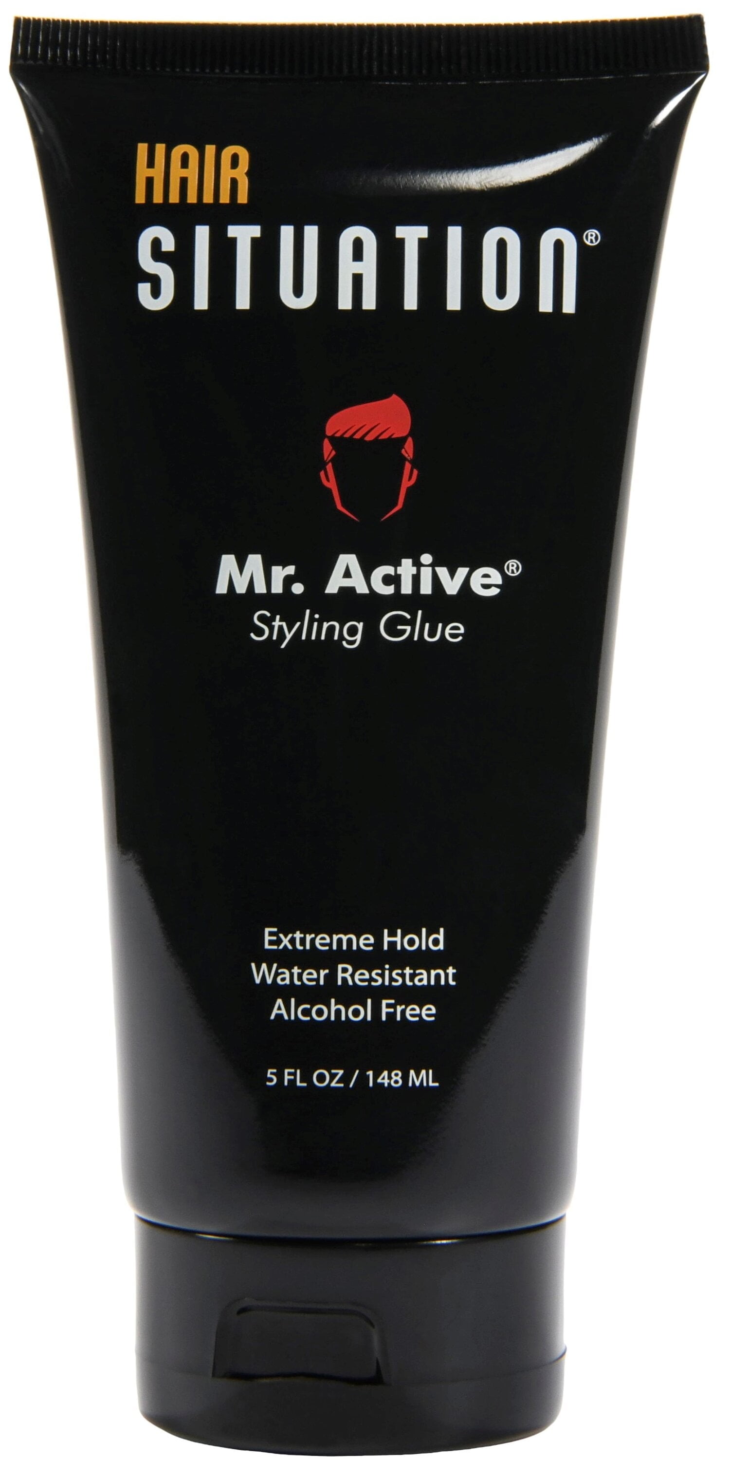 Mr. Active Hair Gel Styling Glue for Extremely Strong Maximum Hold with a Powerful Anti-Humidity Anti Frizz Shield, Alcohol-Free and a Non-Flaking Formula, For All Hair Types 5 oz