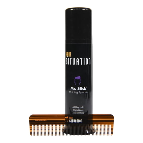 Hair Situation Mr. Slick Molding Pomade Alcohol Free &Pocket Size Hand Made Comb