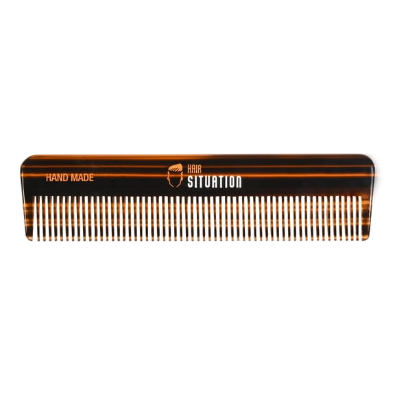 Hair Sitaution Pocket Size Comb for Men for Fine or Thinning Hair Everyday Grooming, Hair Detangler, Styling for Gentleman, Mustache, Beard, Eyebrows, Anti-Static, Smooth Edges, No Snag and Handmade