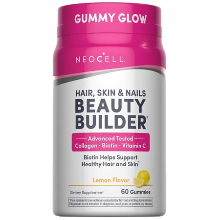 Hair, Skin & Nails 3-in-1 Support Supplement | 60 Lemon Gummies | with Collagen, Biotin and Vitamin C | by NeoCell
