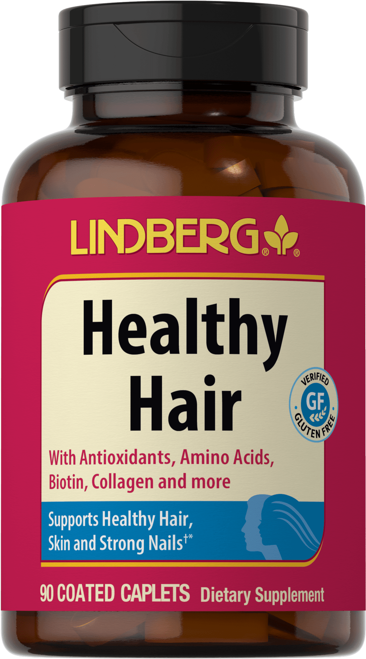 Hair Skin and Nails Vitamins 90 Caplets with Biotin and Collagen NonGMO, Gluten Free by