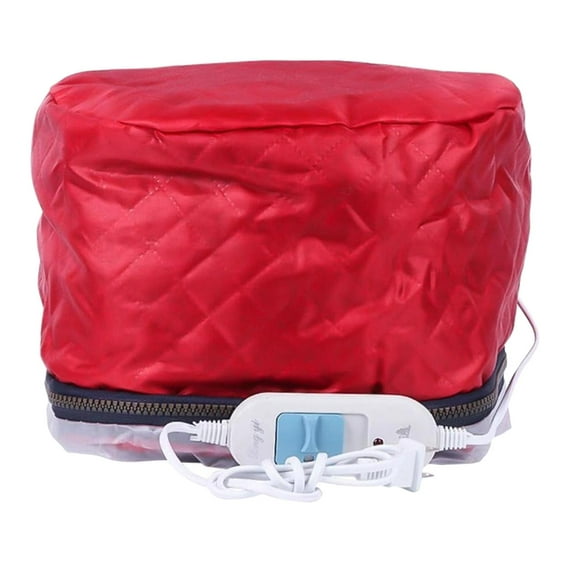 Hair Steamer Deep Conditioning Heat Adjustable Hair Care Heating with Intelligent Protection, Nourishing Hat, Gifts for Women - Red