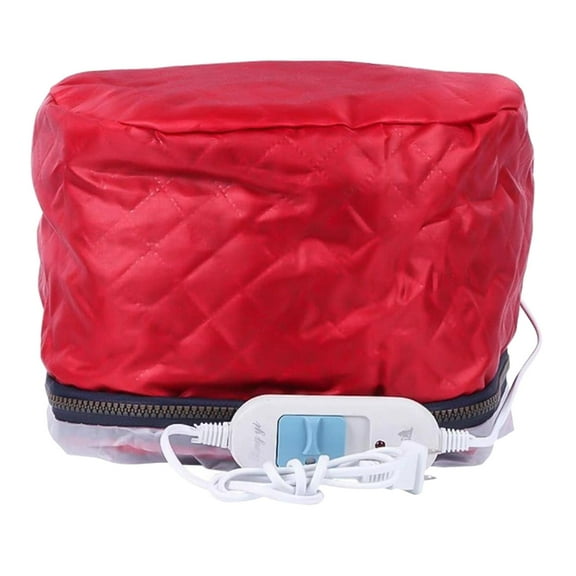 Hair Steamer Deep Conditioning Heat Adjustable Hair Care Heating with Intelligent Protection, Nourishing Hat, Gifts for Women - Red