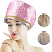 Hair Steamer Heat Cap for Deep Conditioning at Home - Adjustable Thermal Spa Cap with Temperature Control for WomenPink
