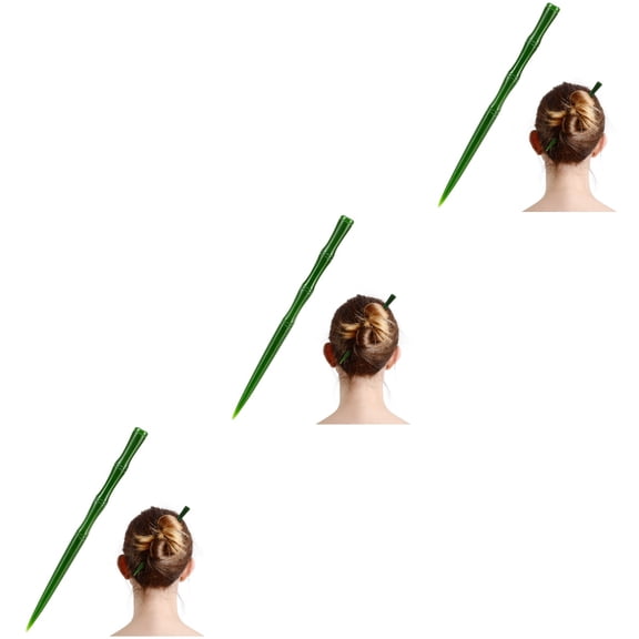 Hair Sticks for Women, 3pcs Green Hair Stick Vintage Chinese Hair Chopsticks Hair Accessories