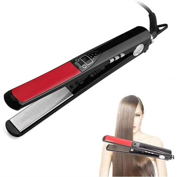 Hair Straightener, 2-in-1 Straightener and Curler for All Hairstyles, Heats Up Fast, Hair Straightening Iron, LCD Display, Gift for Girls Women
