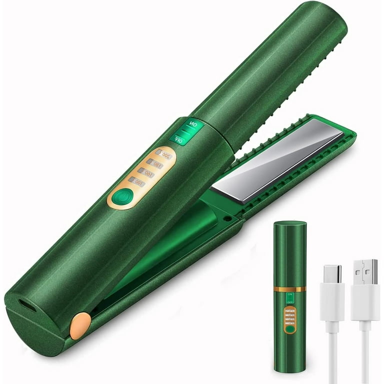 Hair Straightener 2023 New Cordless Flat Iron Portable Straightener for Hair USB C Rechargeable Ceramic Mini Flat Iron with 4800mA Battery Adjustable Temperature Travel Size Walmart