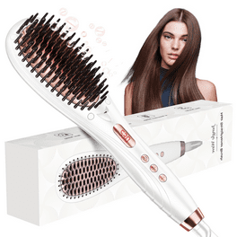 New 2 In 1 Hair Straightener Hot Comb Negative Ion Curling Tong Dual purpose Electric Hair Brush Walmart