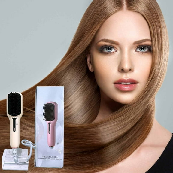 Hair Straightener Comb - Ceramic Hot Comb Hair Straightener Electric Straightening Comb for Black Hair Temperature Settings, Safe & Salon Styling